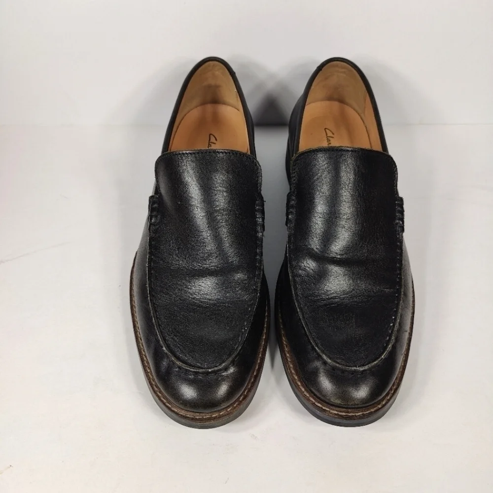 Clarks Atticus Edge Leather Loafer Casual Slip On Black Brown Men's Shoe Size 11